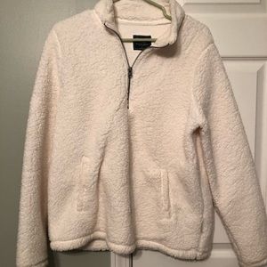 White Sherpa Pullover